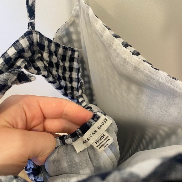 American Eagle Navy and White Gingham Tie-back Sundress - Picture 7 of 7
